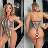 Damskie stroje kąpielowe seksowne ubrania z siatki koronkowe kolorowe cechy dla kobiet bodysuit dollllingerie sex garnitur gorący porno egzotyczne kostiumy D240424