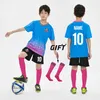 Jerseys Boys Football Jerseys Sets Gift Socks Custom Children Club Team Football Training Uniform Student Girls Soccer Sports Kits
