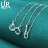 Anhänger Urpretty 925 Sterling Silber Doppel Herz Anhänger Halskette 18 Zoll Kette für Frauen Hochzeit Schmuck