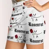 Skirts Rosenrot-Black Women's Skirt Y2K Summer Clothes 2024 Kpop Style Trouser With Pocket Rosenrot Red Rose Flower Tattoo