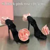 10A Premium Designer High Talons avec des roses Summer Front and arrière Stracles Slippers avec des talons de 10,5 cm Chaussures sexy 26836