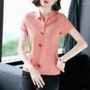 Women's Polos Summer Lace Turn Down Collar Cotton T Shirt Women Tops Casual Printed T-shirt For Geek Chic Short Sleeve Polo