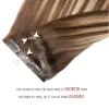 Extensions 100% russe humain Remy Clip Clip Ins Wholesale Invisible Clip sans couture dans Hair Extension Human Hair 4PCS 90110G