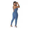 Jeans féminins Femmes Backless Denim lavage Salle