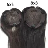 Toppers 8 "x8" Hoils bruns naturels Wig topper pour femmes mono peau de la soie Toupee avec clip dans la postiche pour le casher juif Sheitel
