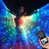 Andra evenemangsfestartiklar LED Belly Dance Isis Wings RGBIC App Control Color Change Glow Angel Performance Costume With Telescopic Stick Halloween Lightup T240422