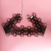 Necklaces Fashion Lace Wedding Statement Choker For Party Accessory Black White Flower Lace Up Choker Necklace Romantic Birthday Gift