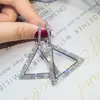Stud Earrings Needle Exaggerated Female Personality Geometric Triangle Atmospheric Network Red Person Same Trend