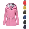 Women's Trench Coats S-5XL Women Rain Jacket Water Proof Short Hooded Spring Autumn Fashion Casual Slim Loose Windbreaker Raincoat Plus Size