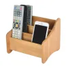 Rack 3 Grid Bambu Remote Control Storage Box Stationery Fjärrkontroll Hörlur Kabel Mobiltelefon Desktop Storage Box Organizer