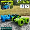 Cars Double rollover RC Stunt car 2.4G while controlling remote control car 360° rotating lights RC Drift car Children boys gift toys