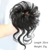 Chignon danbo syntetisk hår bulle hår bulle rörigt lockigt hårband elastisk krispig peruk stycke damer hårnål svart brun