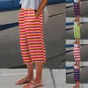 Pantalones de mujer Fitness de gimnasio Carriendo de bolsillo para mujer Tubo recto Color el estiramiento suelto Vestido casual para mujeres cintura alta