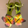 Slingback da 100 mm di alta qualità da 100 mm con tacco farfalla abbellito pompa tacco a spillo abbellito con punta vera scarpa di pelle vera e propria