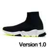 Designer sock shoes men women Graffiti White Black Red Beige Pink Clear Sole Lace-up Neon Yellow socks speed runner trainers flat platform sneakers casual 507744