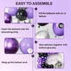 Décoration de fête 134pcs Purple Black Silvery Balloon Arch Garland Kit pour le sexe d'anniversaire Révèle des ballons de douche de bébé