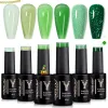 Kits yokefellow 6/pcs 10ml em gel nude esmalte cinza verde de alta qualidade translúcido verde natural gel ugo