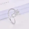 Bröllopsringar 26 Engelska brev Öppna Fingerringar A-Z Initialer Namn Alfabet Kvinnlig Ring Fashion Wedding Party Jewets Gifts