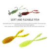 Accessoires Mukun 100pcs/Lot Fishing Soft Lures 0.4G 35 cm Swimbait Split Tail Siliconen kunstmatige wobbler jigging jerkbait shad worm aas