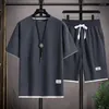 Suits-survêtements masculins 2024 Waffle Match 2 pièces Men Shorts pour survêtement d'été Vêtements de mode Harajuku Style en liberté