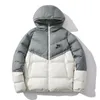 Manteau masculin hiver court bas en coton veste de parkas pour femmes à capuche down down vestes long hotte extérieure coton chaud coton par chèvre