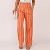 Pantalon féminin 2024 Summer Striped Casual for Women Style Personalité Slim Fit Slim Vishyle High Wistr Loi-jambe pantalon