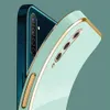 Samsung A7 2018ケースGalaxy A750 Luxury Square Plating Phone Case SM-A750GショックプルーフソフトTPUバックカバーファンダスD240424の携帯電話ケース