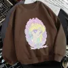 Sweatshirts Sailor Moon Anime Print Hoodie Vêtements Kpop Brown Tops Hoodies Femmes Sudadeas 2022 Nouveau Automne Winter Fashion Y2k Sweet Sweet