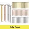 60pcs Luxury Portable Big Crystal Pen Diamond Ballpoint Pens Sinelle Ballpen Home Office School Supplies