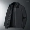 남자 재킷 인과 재킷 검은 중년 턴 다운 칼라 스프링과 가을 사업 캐주얼 아빠 외부웨어 슈트 코트