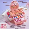 49 Pcs Dresser Kids Makeup Kit for Girls Dressing Table Princess Real Washable Pretend Play Cosmetic Set Toys with Mirror Non 240416