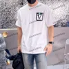 Xinxinbuy Men Designer Tee T Shirt 2024 Italy Leather Patch Embroidery 1854 Cotton Short Sleeve Cotton Women White Black S-3XL