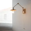 Wall Lamp Modern Style Retro Bedroom Lights Decoration Swing Arm Light Black Bathroom Fixtures Led For