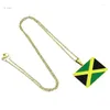 Colares de pingentes colar de mapa country de moda para homens homens jamaica presente