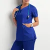 Uniformer Kvinna skrubba Set Nurse Beauty Salon Workwear Clinical Scrubs Top Pant Spa Doctor Nursing Tunic Suit 240412