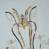 Kandelaars Acrylbloemen Rek Candelabra Crystal Stands Wedding Tafel Centerpieces Floral Road Lead Party Decoratie