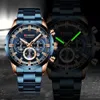 Нарученные часы Curren Men Watch Top Luxury Brand Sport Quartz Watch Men Chronograph Водонепроницаемые запястья Человек из нержавеющей стали Date Clock 240423