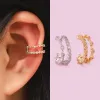 Boucles d'oreilles mode zircon oreille boucles d'oreilles d'oreilles minimales boucles d'oreilles pour femmes sans percés géométrique petite oreille manchette d'oreille clips bijoux