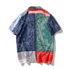 Herren lässige Hemden Sommer Vintage Hawaii Kurzarm Shirt Herren Patchwork Beach Mann übergroße Männer Kleidung Camisa Hawaiana Hombre