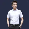 Chemises décontractées pour hommes Business Business Plain White for Men Clothing Bouth Up with Sleves Tops Elegant Aestant Xxl Slim Fit Fashion 2024