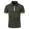 Zomerheren honkbal shirt mode casual ritssluiting met korte mouwen t-shirt golfpolo 240418