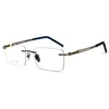 Óculos de sol Quadrões Ultra Light Pure Titanium Glimless Glasses Square Business Fashion Spectacle Prescription Optical Size Man 7721