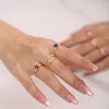 Rings Gem's Beauty Silver 925 Pure Rose Gold 14 K Silver Ring Kof för kvinnor Svart Rutilated Quartz Luxury Rings Fina smycken