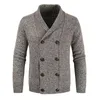 Chandail masculin veste homme en coton tricoté à pigle de revers à bout à bout à bout à pigle masculin cardigan masculine double seins