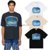 Designer -Kleidung Tees Amerikanische Modemarke Rhude World High Street Leisure Lone Wolf Print Lose Kurzarm T -Shirt für Jungen Mädchen Baumwolle Str00