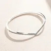 Bracelets de charme 925 Siltling Silver Shimmering Wishes Bangle Bracelet avec Clar CZ pour les femmes Fit European Beads Bijoux