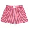 Shorts femininos Y2K Lounge Baggy Sleep Sleep Pijama Stripe cintura elástica solteira de fundo casual e confortável de verão