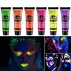 Body Paint 8 Colors Neon Fluorescent Paint Face Body Paint 6 Colors Luminous UV Paint Face Makeup for Birthday Halloween Party makeup tool d240424