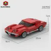 Blöcke MOC Sticks Chevroleted Corvette C3 Stingray Coupé Racing Sportwagen Fahrzeuggeschwindigkeit Champion Racer Building Blocks Technologiespielzeug