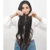 Toppers Volume Hair Topper Natural Wavy Human Hair Topper avec Base de soie 3 clips dans les cheveux vierges à l'aspect naturel Faire partie 9x14cm